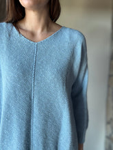 Load image into Gallery viewer, sky classic cotton v-neck textured sweater