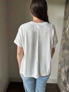 ivory waffle tee