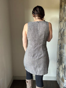 avenues black+tan tweed mini dress