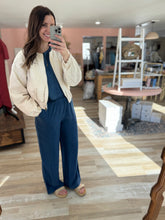 Load image into Gallery viewer, ecru floral embroidered zip jacket