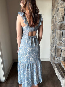 blue floral maxi dress