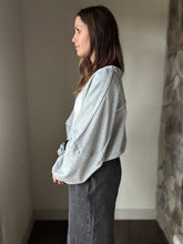 Load image into Gallery viewer, heather grey french terry bolero sweatshirt