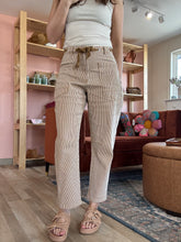 Load image into Gallery viewer, camel stripe barrel pants