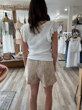 Load image into Gallery viewer, mocha floral embroidered shorts