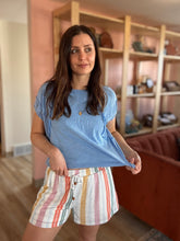 Load image into Gallery viewer, bright blue crochet lace top