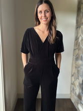 Load image into Gallery viewer, black velvet jumpsuit