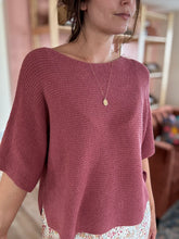 Load image into Gallery viewer, deep rose ribbed dolman sweater