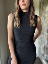 Load image into Gallery viewer, black mesh mock neck dress