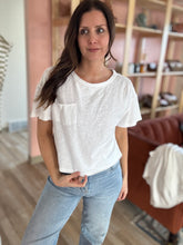 Load image into Gallery viewer, white cotton cropped tee