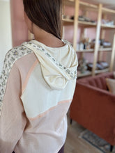 Load image into Gallery viewer, ivory + blush floral stripe hoodie