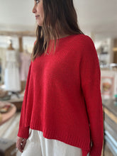 Load image into Gallery viewer, red lightweight oversized textured sweater