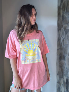 lake camelot dusty rose oversized tee