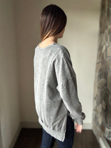 black mineral wash pullover