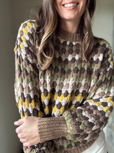 Load image into Gallery viewer, brown, cream + mustard textured sweater