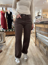 Load image into Gallery viewer, espresso high waist barrel pants