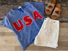 Load image into Gallery viewer, USA patched relaxed tee