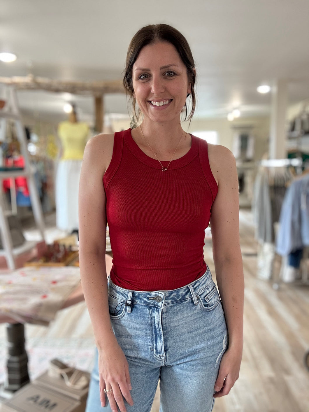 red ribbed foundation tank