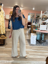 Load image into Gallery viewer, tan gingham cotton pants