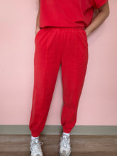 Load image into Gallery viewer, red mineral washed french terry joggers | S-3XL