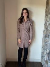 Load image into Gallery viewer, soft brown flannel button down dress and jacket
