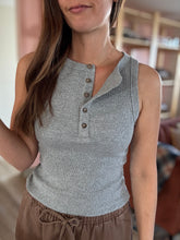 Load image into Gallery viewer, grey henley tank
