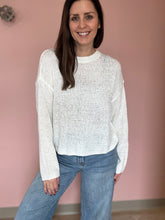 Load image into Gallery viewer, white long sleeve lightweight knit top