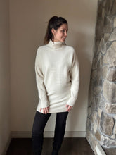 Load image into Gallery viewer, cream soft ribbed tunic sweater