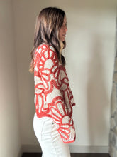 Load image into Gallery viewer, rust+cream crochet top