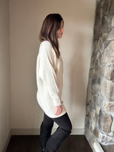 Load image into Gallery viewer, cream soft ribbed tunic sweater