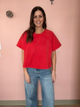 Load image into Gallery viewer, red mineral washed french terry top | S-3XL