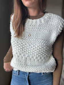 isla ivory chunky knit vest