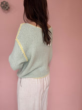 Load image into Gallery viewer, sea green + yellow contrast sweater