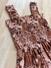 Load image into Gallery viewer, brown + blush mesh floral dress