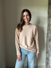 Load image into Gallery viewer, warm taupe ribbed dolman sweater