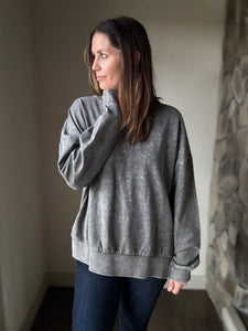 black mineral wash pullover