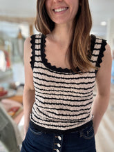 Load image into Gallery viewer, mocha + black stripe sweater knit tank