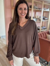 Load image into Gallery viewer, lola long sleeve espresso pullover
