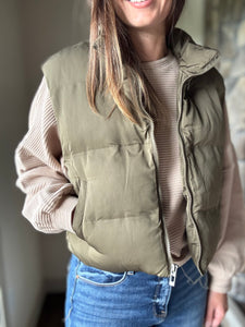 antique green vest
