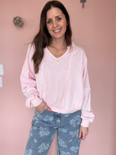 Load image into Gallery viewer, bubblegum waffle long sleeve top