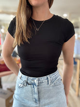 Load image into Gallery viewer, black ribbed foundation tee