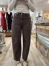 Load image into Gallery viewer, espresso high waist barrel pants