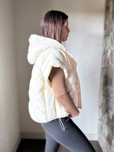 lottie convertible quilted jacket + vest