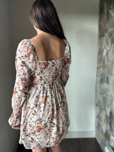 Load image into Gallery viewer, cream fall floral button dress