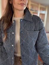 Load image into Gallery viewer, navy + red heirloom plaid quilted jacket