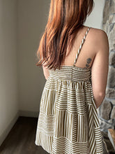 Load image into Gallery viewer, kiele olive +ivory woven striped dress