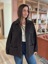 Load image into Gallery viewer, espresso evening chore oversized jacket