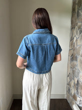 Load image into Gallery viewer, denim collared boxy top