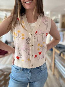 whimsical floral vest