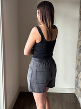 Load image into Gallery viewer, charcoal denim shorts