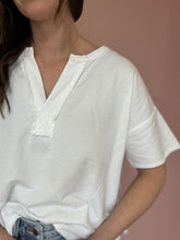 Load image into Gallery viewer, white v-neck relaxed tee